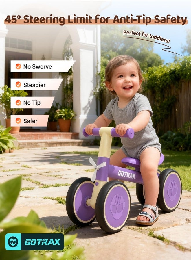Gotrax Baby Balance Bike 1-2 Years, 7" Front&Rear Silent Wheels, Sturdy Steel Frame 66 lbs Load, Quick 2-Min Assembly, CPC Certified, Comfortable Soft Seat, Toddler Birthday Gift for Boys&Girls Purple - Image 4